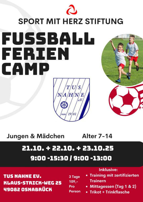 Herbstferien Fußballcamp Osnabrück Nahne